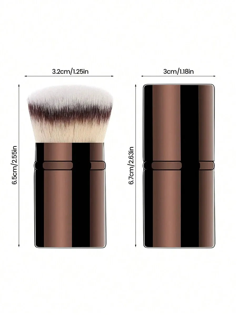 Pinceau Rétractable Professionnel Visage – Blush, Fond de Teint & Poudre Libre | Poils Synthétiques Ultra-Doux