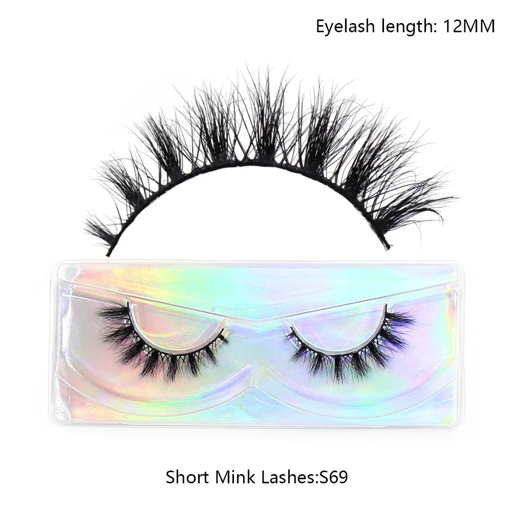 Faux Cils Naturels Courts Fluffy LEHUAMAO – Volume 12-15mm Wispy | Extension Cils Vison Maquillage