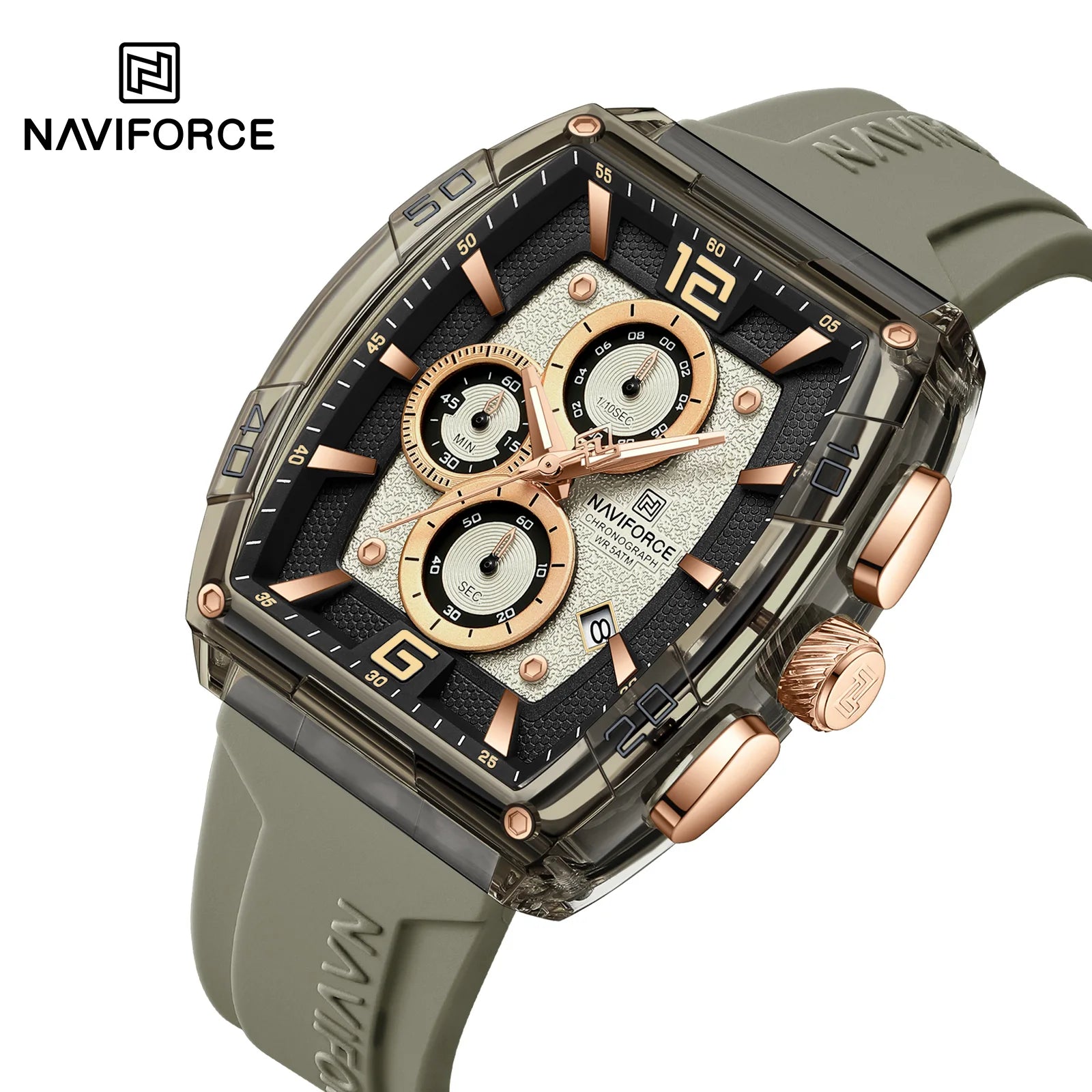 Herrenuhr NAVIFORCE 2025 Militär Sport Quarz – Wasserdicht 50M Silikon Datum Hohe Qualität