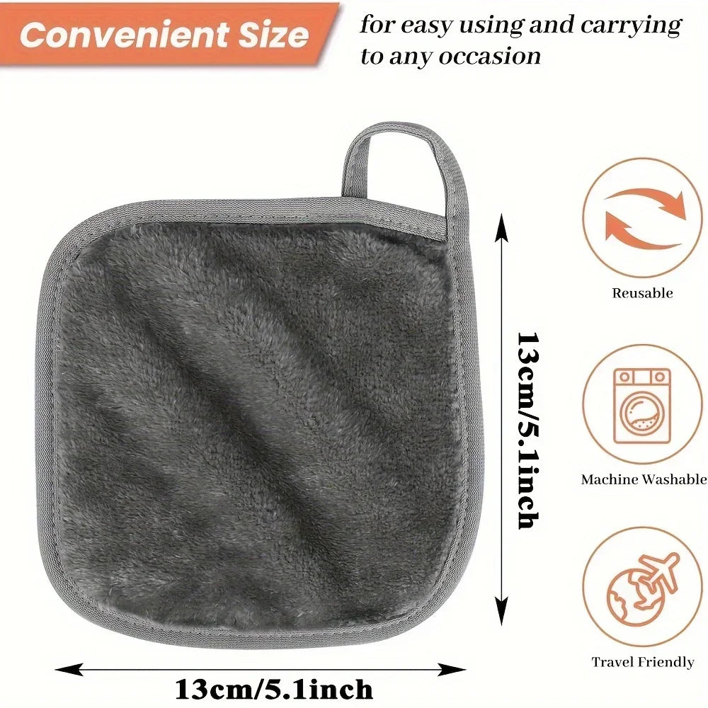Lot 12 Lingettes Démaquillantes Microfibre Réutilisables – Serviettes Visage Nettoyage Profond | Soin Peau
