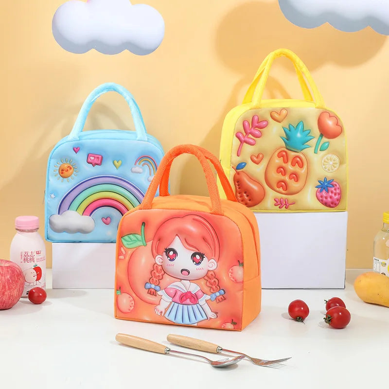 Sac Repas Isotherme Enfant 3D Animaux Cartoon – Boîte Bento Isotherme Grande Capacité