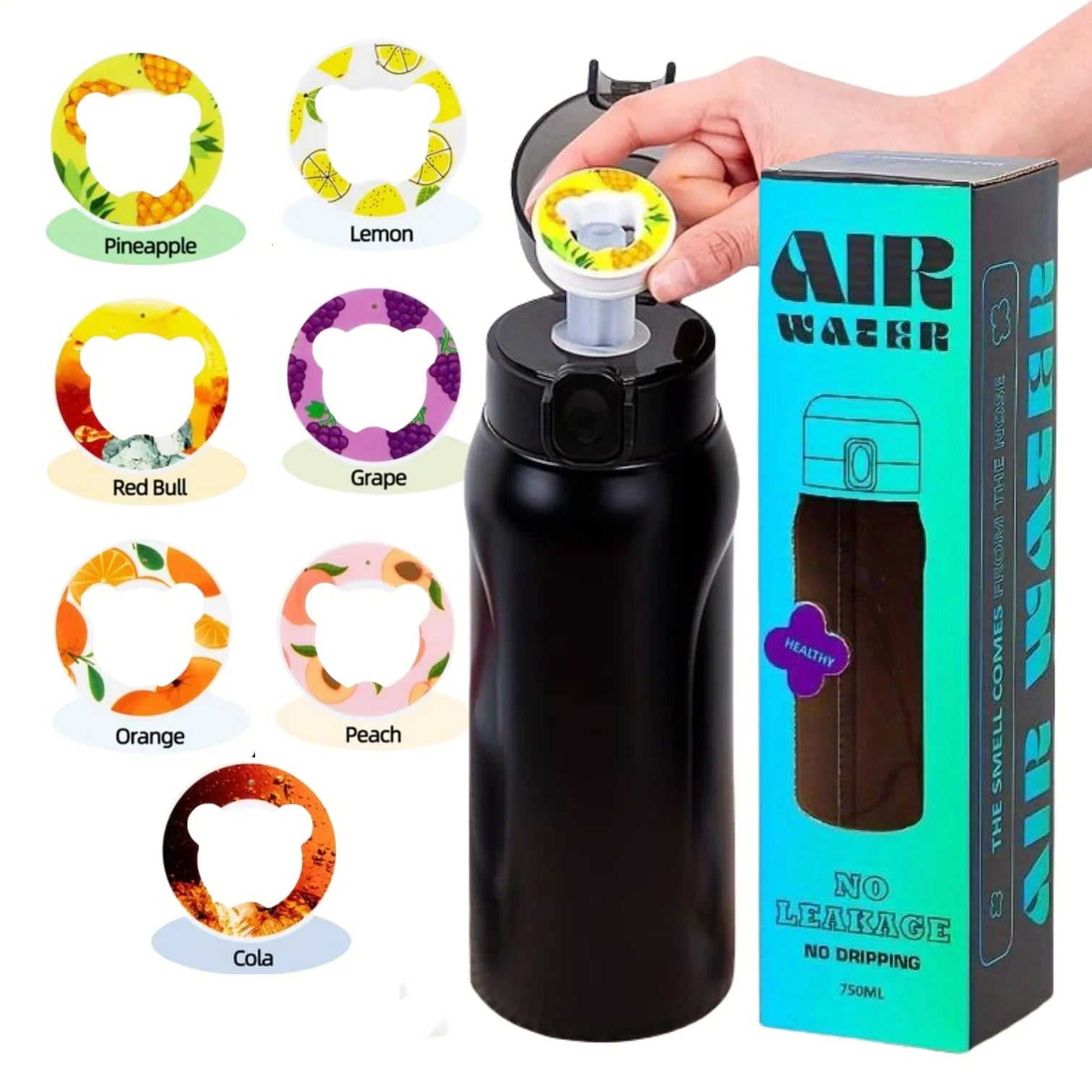 Gourde Isotherme Inox Sport + Pods Arômes Fruits Offerts – Hydratation Savoureuse | Fitness, Gym & Outdoor | Portable