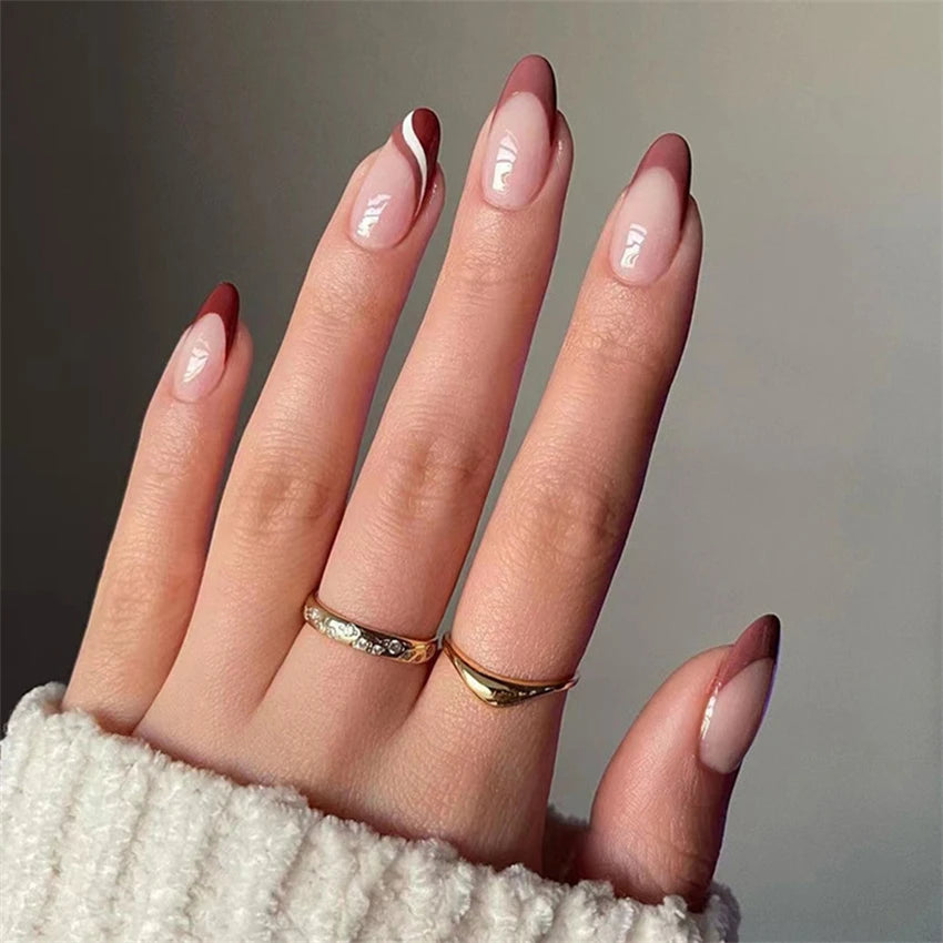 24 Faux Ongles Ballerina & Coffin Amovibles – Manucure Prête à Porter, Forme Amande & Coffin | Décoration Ongles Femme & Fille