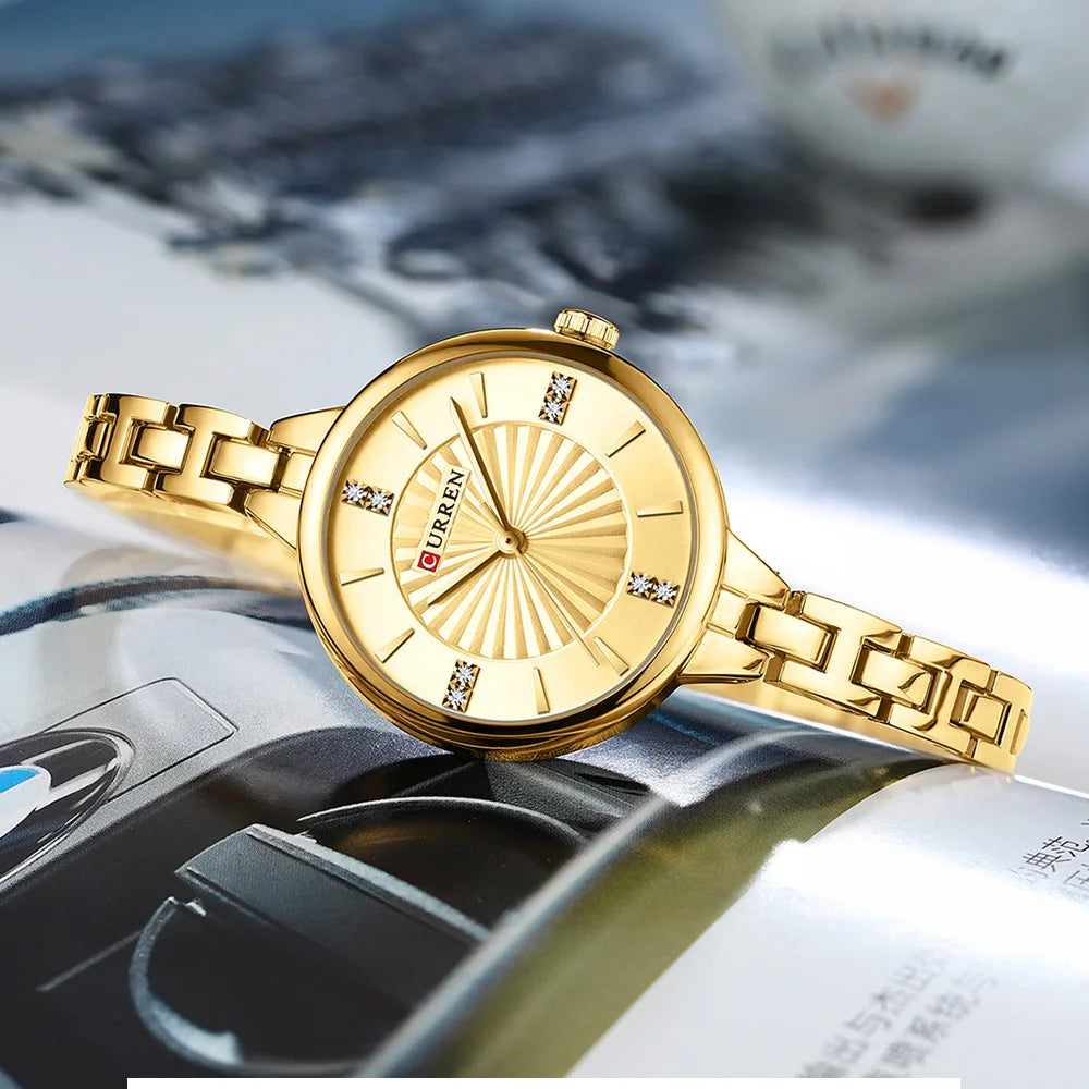 Montre Femme CURREN Luxe Diamond Quartz – Acier Étanche Élégante Dress Diamant