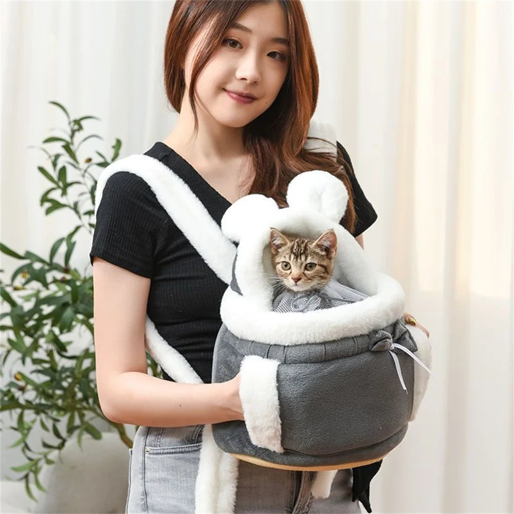 Sac à Dos Transport Chien Chat Hiver Chaud – Sac Porteur Chihuahua Yorkshire Petit Chien Voyage Outdoor