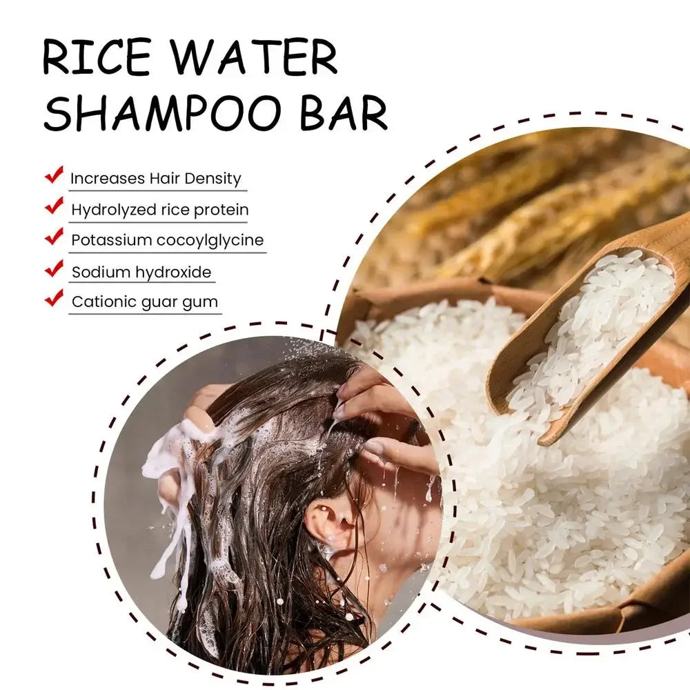 Shampoing Solide au Riz Biologique - Anti-Chute & Croissance Capillaire