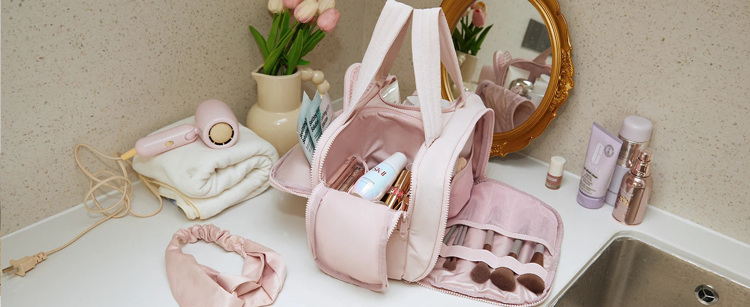 Sac Toilette Voyage BAGSMART – Grande Capacité | Trousse Cosmétique avec Poignée