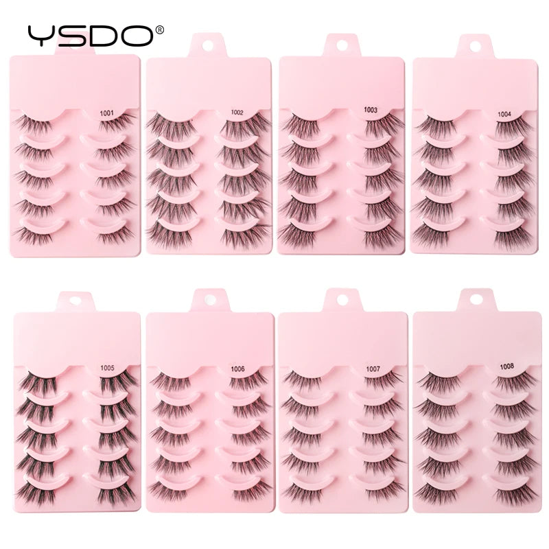 Faux Cils Mink 3D YSDO – Lot 3/5/10 Paires | Maquillage Dramatique Naturel