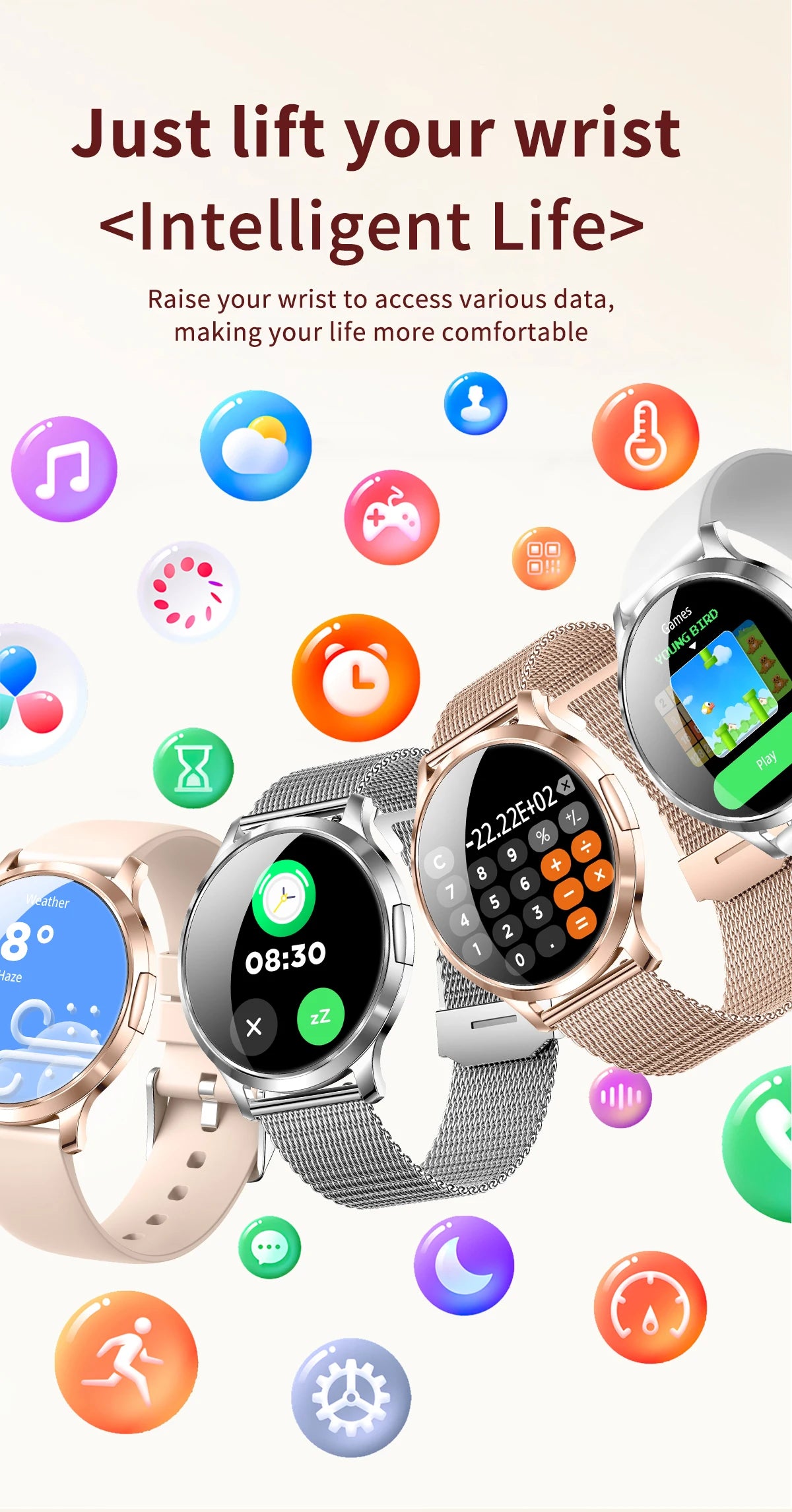 Smartwatch AMOLED 1.32" Unisexe 2025 – Cadran Personnalisable, Appels Bluetooth & Suivi Cardio | Sport & Fitness | Homme & Femme