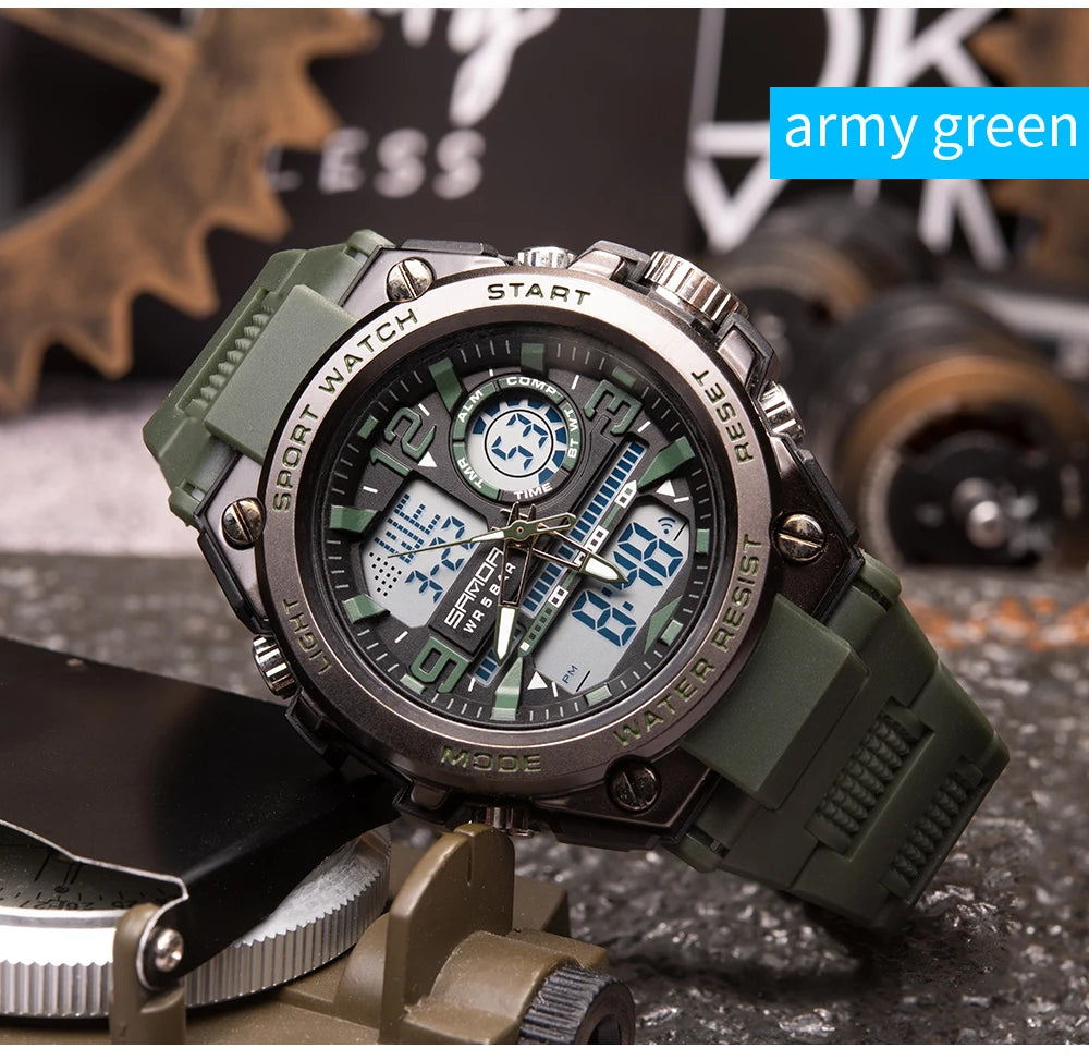 Montre Homme SANDA 6024 Militaire Sport Luxe Quartz 5ATM Étanche – Robuste & Fashion