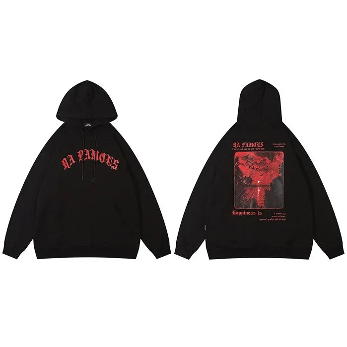 Sweat Homme Hip Hop Oversize Sunset Graphic – Hoodie Coton Harajuku Rétro Streetwear 2025