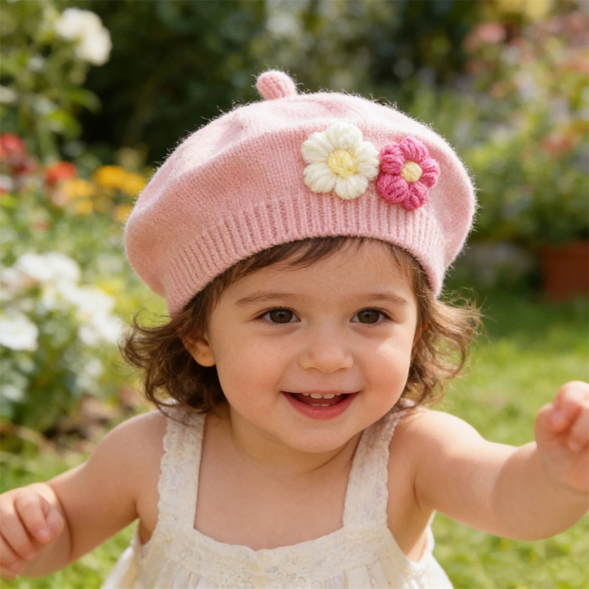 Béret Tricoté Enfant Couleur Unie – Bonnet Peintre Chaud Automne Hiver Fille Garçon Tendance