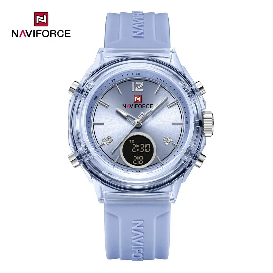Montre Femme NAVIFORCE Sport Quartz LCD Digital – Étanche 50M Casual Fashion