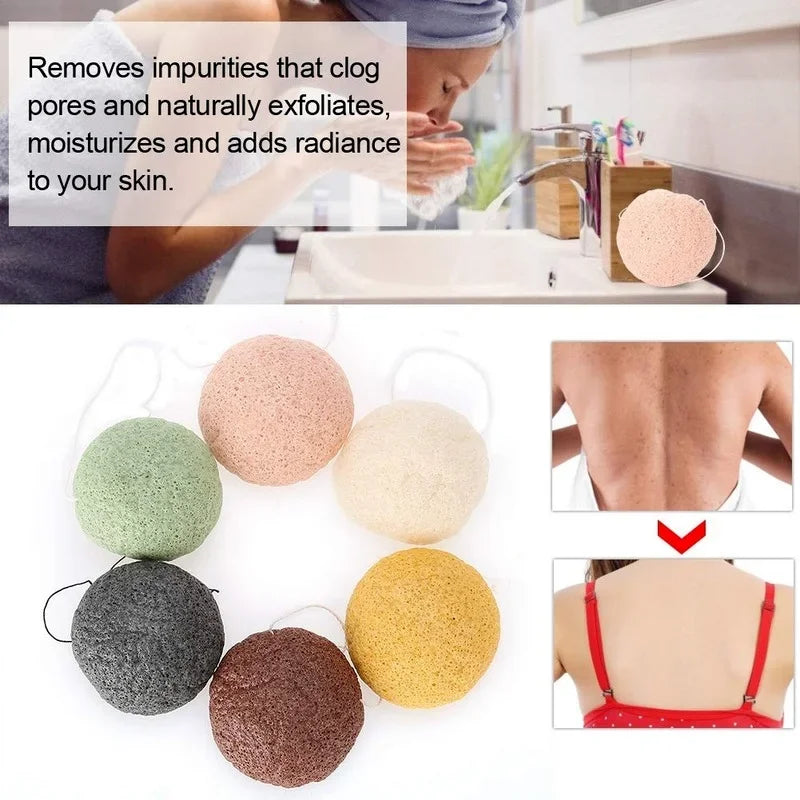 Éponge Konjac Naturelle – Exfoliante & Nettoyante Douce Visage Peau Sensible