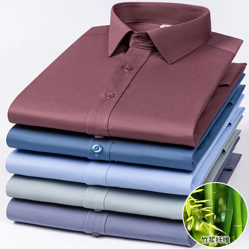 Chemise Homme Fibre de Bambou Stretch Manches Longues Anti-Froissé Sans Repassage Slim Business Casual Bureau Blanche Éco-Premium – Chemise Bambou Premium Stretch Anti-Froissé Sans Repassage Slim Business Blanche | Mode Homme Business Éco-Premium
