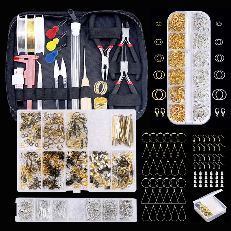 Komplettset zum Herstellen und Reparieren von DIY-Schmuck – Werkzeuge, Kupferdrähte, Drähte & Schmuckzubehör | Ideal für Anfängerinnen & Handarbeitskünstlerinnen