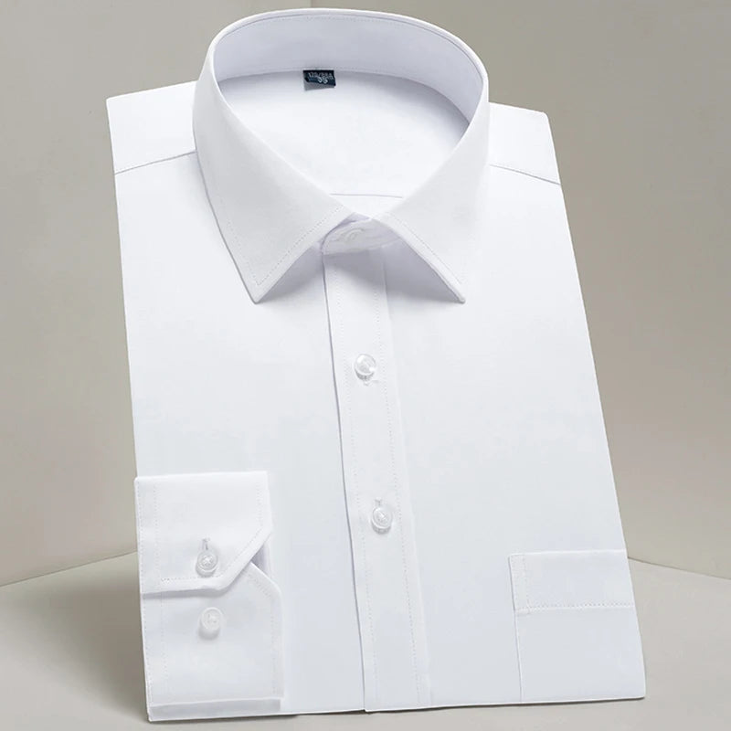 Chemise Homme Classique Manches Longues Coupe Standard Formelle Business Bureau Blanche Simple Élégante Casual – Chemise Dress Shirt Tendance | Mode Homme Premium