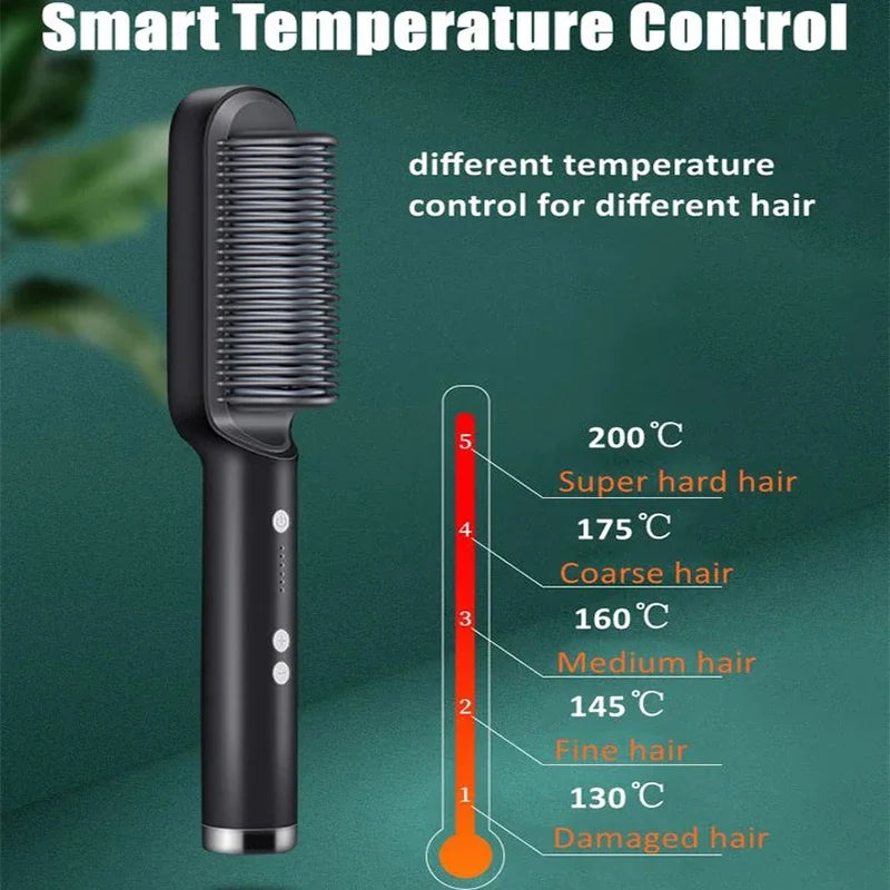 Lisseur Brosse Chauffante Électrique Multifonction – Peigne Professionnel Coiffure Rapide