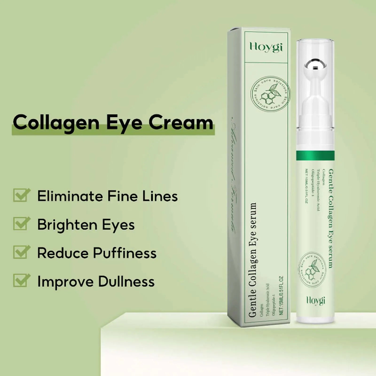 Sérum Contour des Yeux Collagène – Anti-Cernes Poches Gonflements Liftant Hydratant Roller