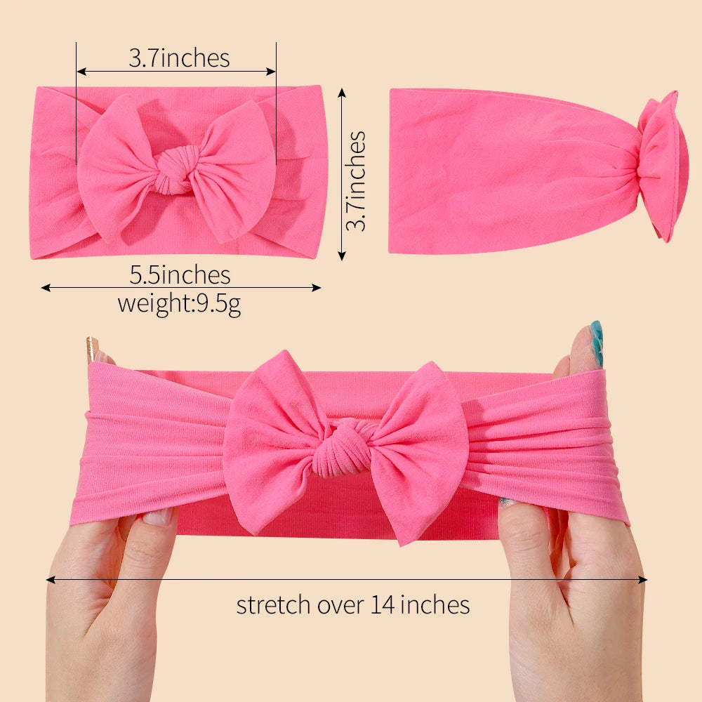 Bandeau Nœud Bébé Fille Élastique Large – Turban Headband Accessoire Cheveux 48 Couleurs