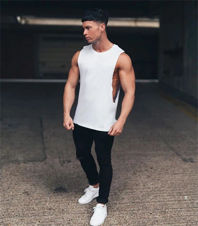 Débardeur Long Homme Coton – Style Hip Hop & Gym | Sans Manches Casual & Fitness | Streetwear Été Tendance