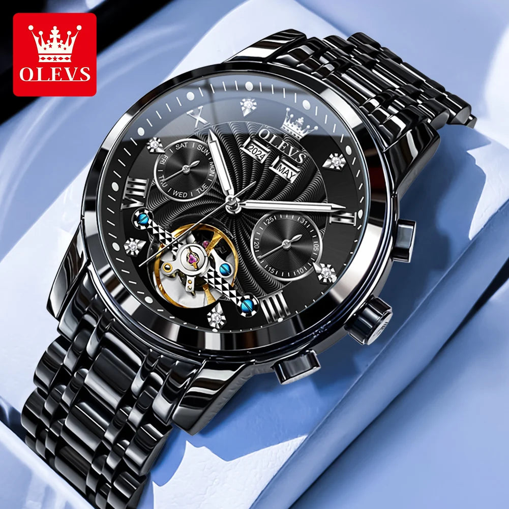 Montre Mécanique Automatique Luxe Homme OLEVS 7088 – Grand Cadran Lumineux Étanche Cadeau