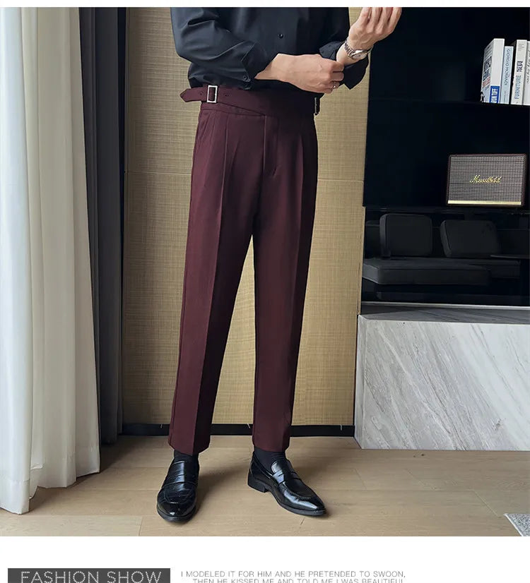 Anzughose Naples Gurkha Slim Fit 2025 – Chino High Waist Hochzeit Party Casual