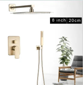 Système Douche LED Encastré – Pluie & Cascade, Bec Baignoire Pivotant, Mitigeur Eau Chaude & Froide | Salle de Bain Design