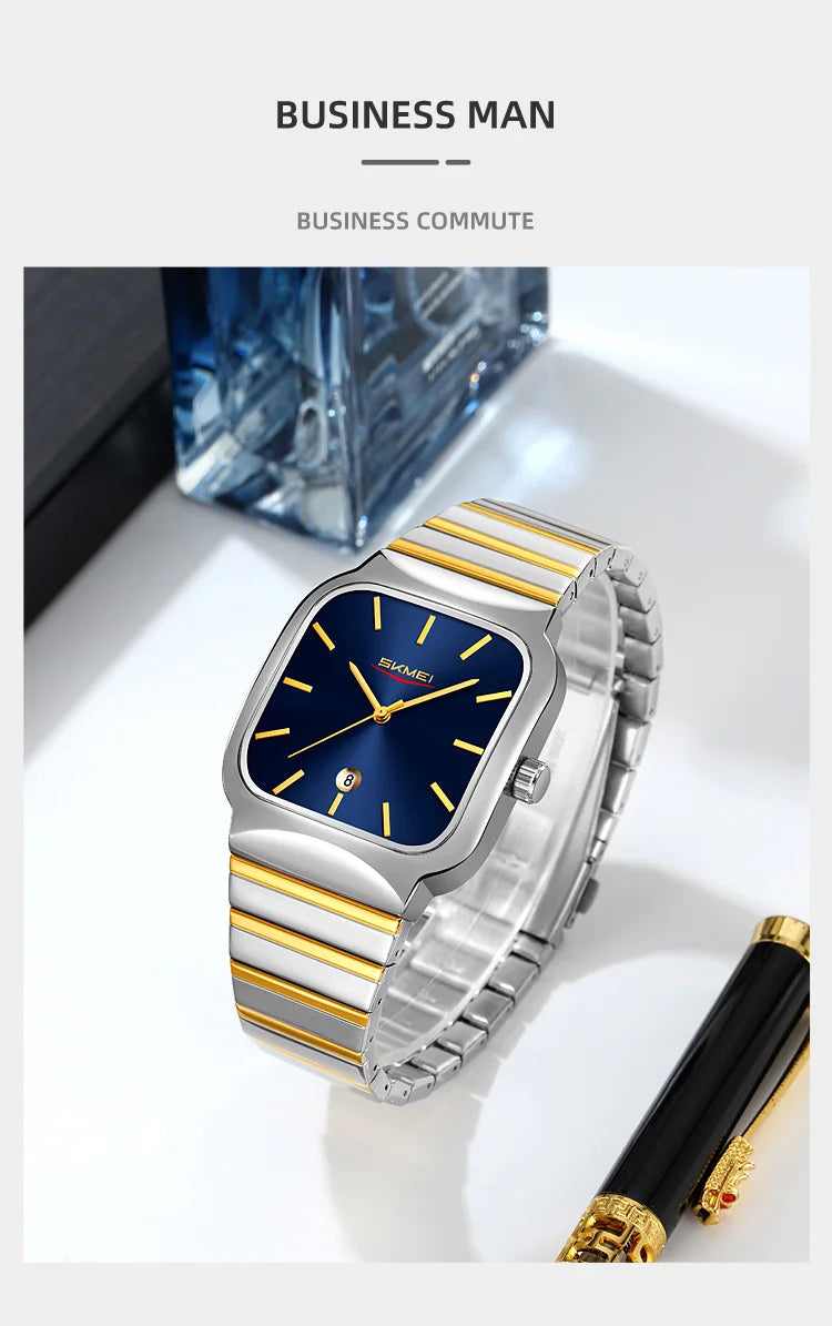 Montre Unisexe SKMEI Luxe Quartz Bracelet Acier – Analogique Date Étanche Fashion