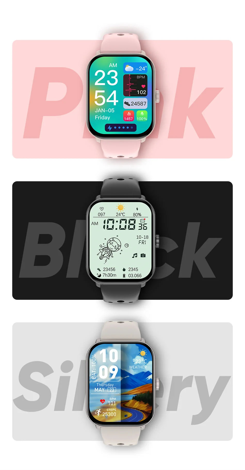 Montre Connectée Unisexe Écran AMOLED – GPS, Appels Bluetooth & Suivi Cardio | Étanche | Sport & Fitness | Android & iOS