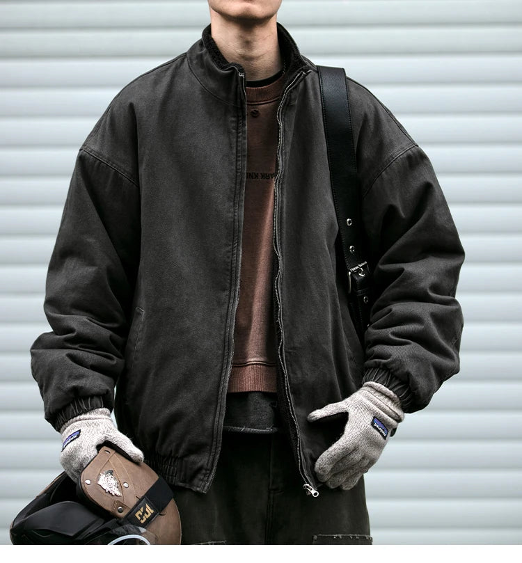 Vintage Japanische Herren Fleecejacke Winter Dick Loose – Koreanischer Streetwear-Paar-Trend Warm | Herren- & Damenmode