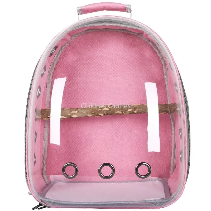 Sac Transport Perroquet & Oiseaux Backpack Acrylique – Perchoir, Mangeoire, Cage Portable | Perruche, Cocatièl & Lapin