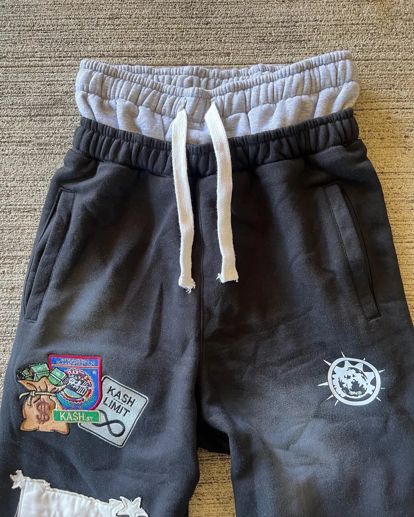 Jogginghose Herren Y2K Baggy Patches Buchstaben Retro Double Layer Hip-Hop Gothic Elastischer Bund Casual | Sweatpants Y2K Gothic Premium