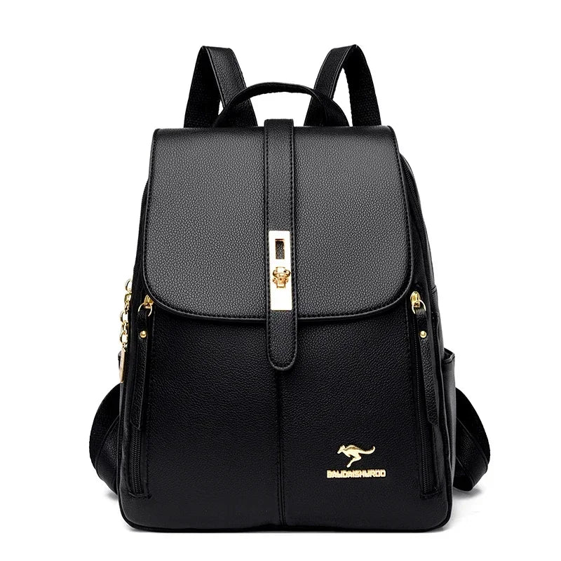 Sac à Dos Femme Cuir Vintage Grande Capacité – Rucksack École Voyage Bookbag Chic