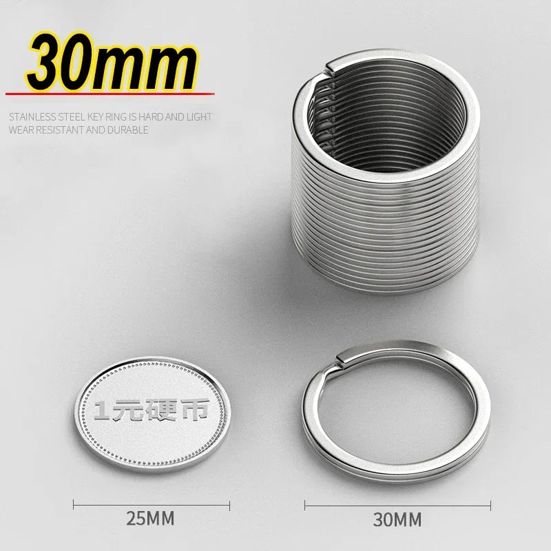 Anneaux Porte-Clés Acier Inoxydable 25/30mm — Lot 10/30 pcs DIY Bijoux Porte-Clés