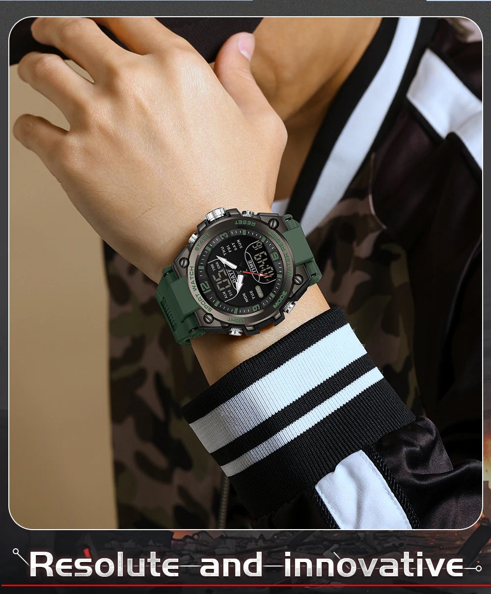 Montre Homme SANDA Militaire Tactique G-Style – LED Digital Quartz Étanche 50M Sport Luxe