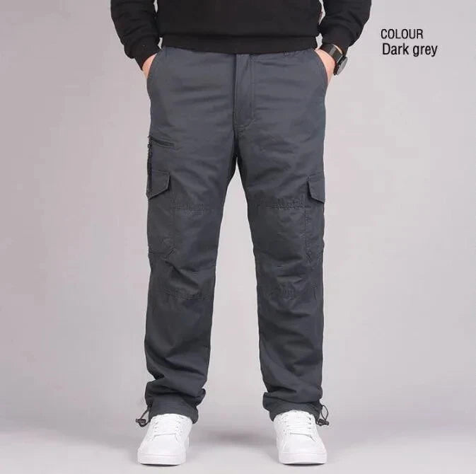 Herren Cargo Hose Winter Doppellagig Dickes Fleece Tarnung Taktisch Baumwolle Baggy Casual Warm | Cargo-Hose Tactical Premium Camouflage Fleece