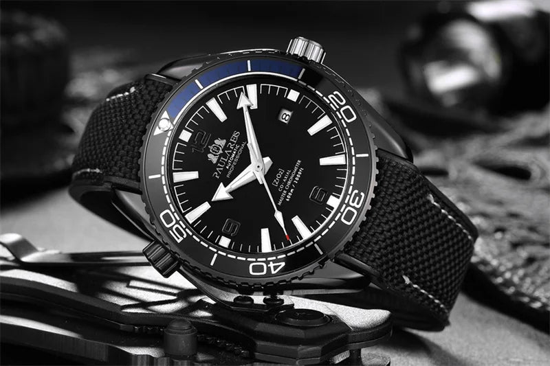 Herrenarmbanduhr Automatik Mechanisch Luxus – Gummiarmband Leuchtend Wasserdicht Kalender