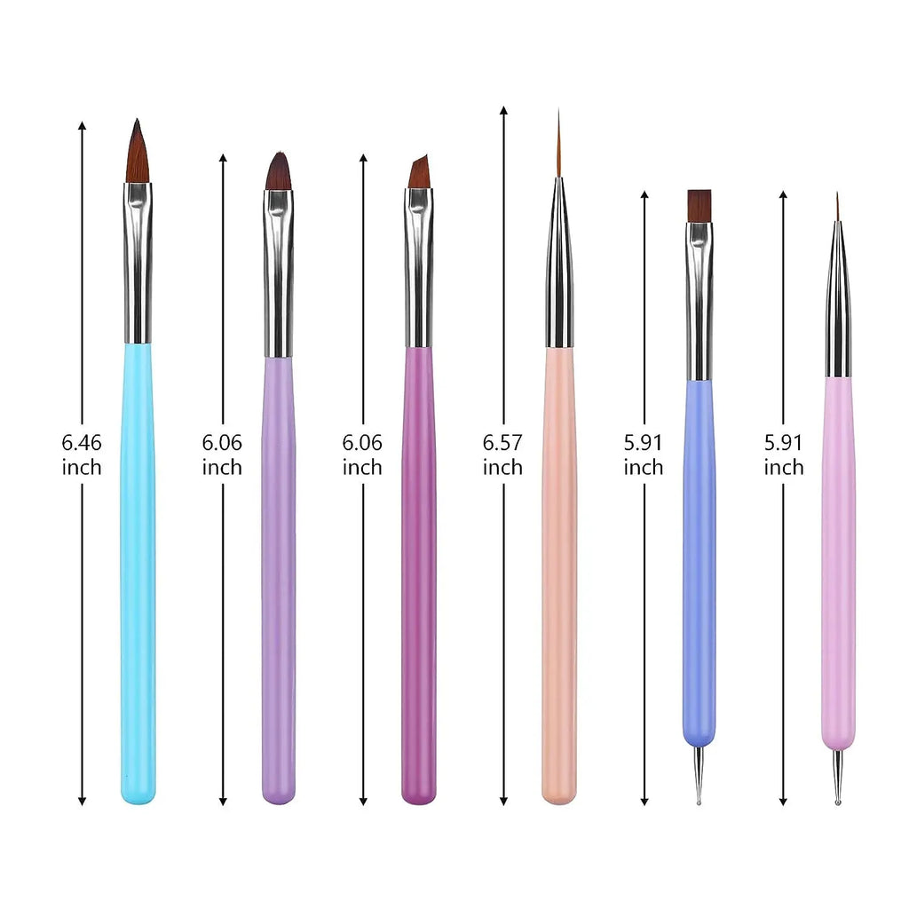 Set Pinceaux Nail Art Professionnel – Acrylique UV Gel Dessin & Dotting | Outils Manucure & Maquillage