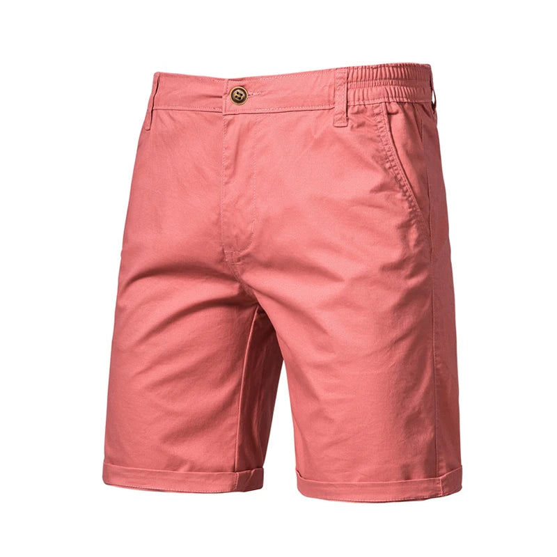 Short Homme 100% Coton Couleur Unie Ceinture Élastique Casual Business Social Plage Été Haute Qualité 10 Coloris Disponibles – Short Premium Multifonction | Mode Homme Été Premium