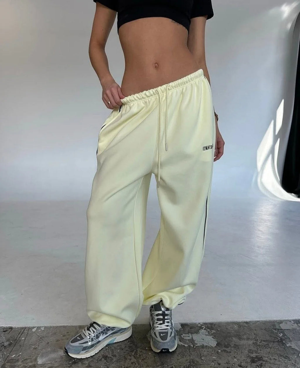 Pantalon Large Rayures Femme Retro Américain Baggy Jogger – Coupe Droite Casual Streetwear | Printemps Automne
