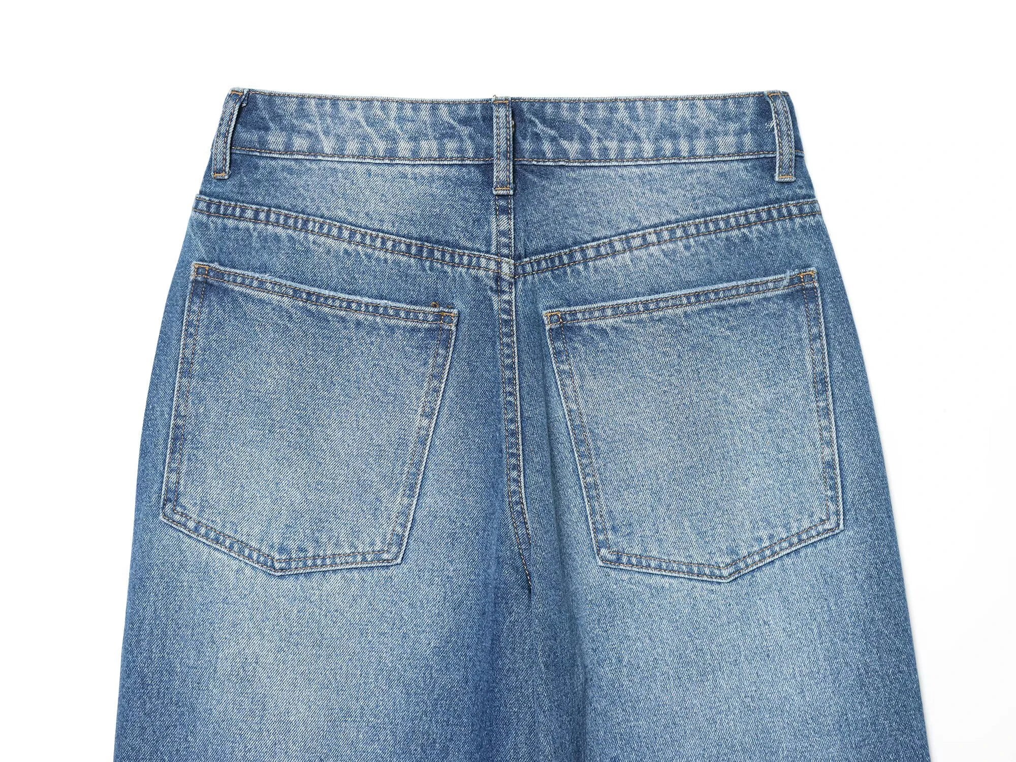 Jean Femme Taille Mi-Haute Coupe Ballon Style Américain – Loose Fit Denim Chic | Hiver 2025