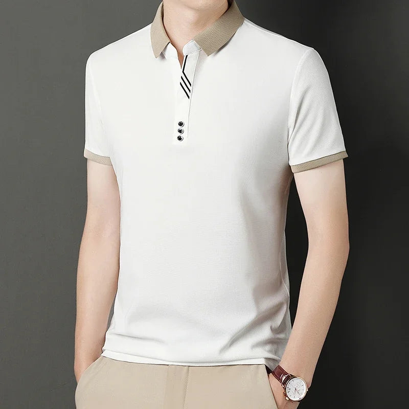 Polo Homme Couleur Unie Manches Courtes Été – Top Casual Fashion Confortable Business & Loisirs | Mode Homme
