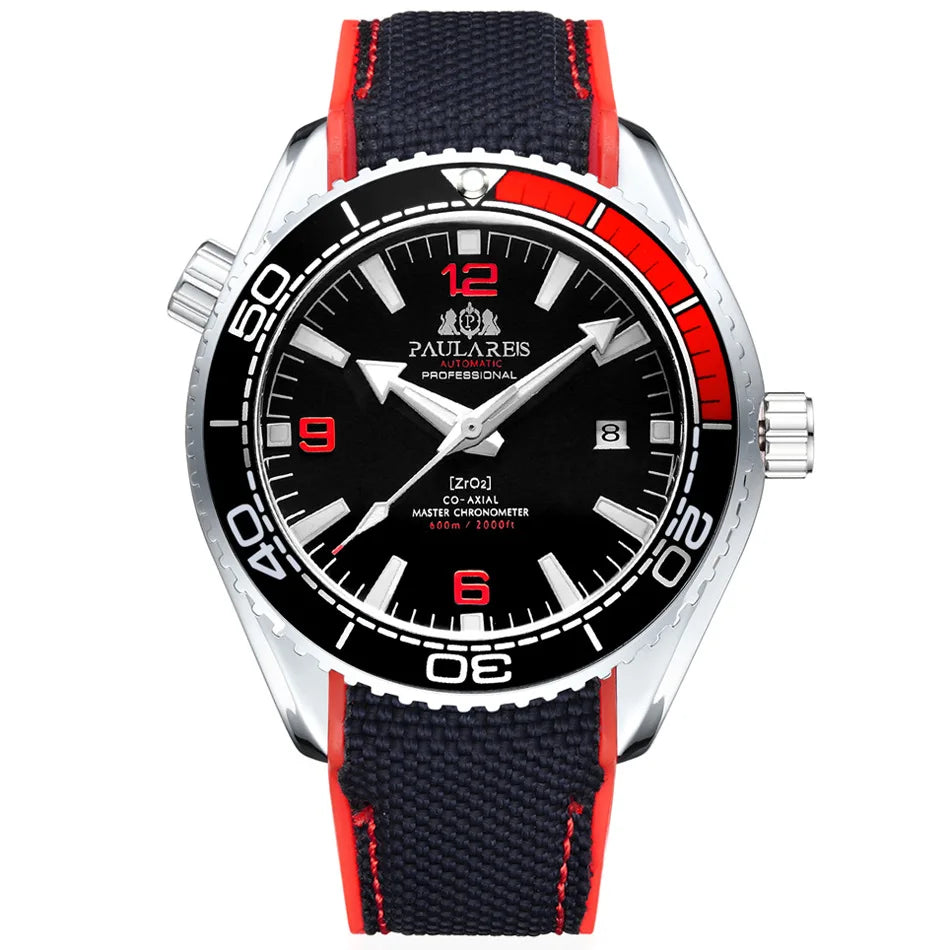 Montre Homme Automatique Mécanique Luxe – Bracelet Caoutchouc Lumineux Étanche Calendrier