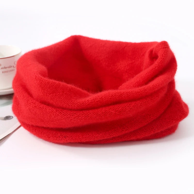 Tour de Cou Laine Mérinos 100% Femme – Écharpe Tube Ajourée, Cache-Oreilles & Masque Visage | Automne Hiver | Headband Chic