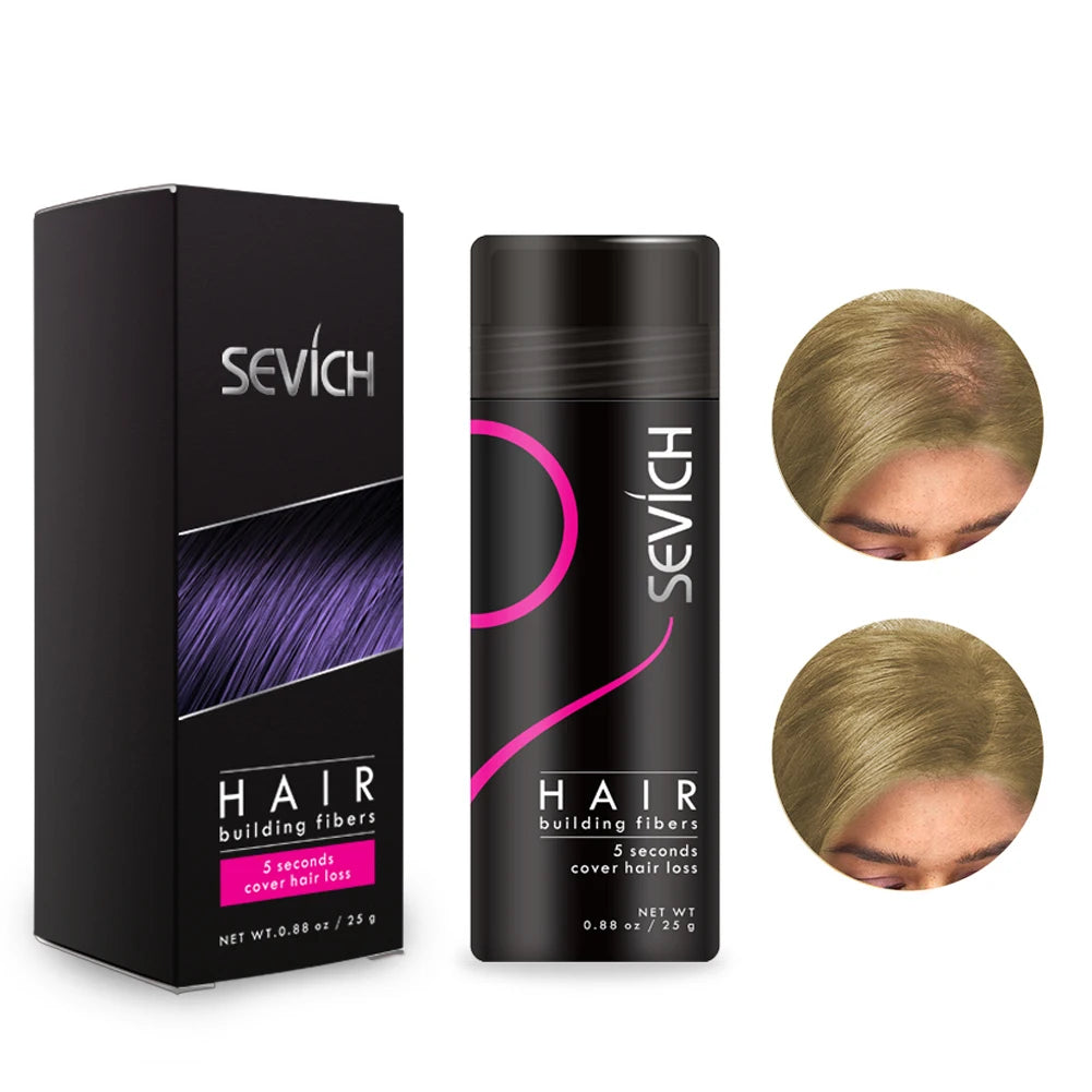 Sevich Fibres Capillaires Kératine 25g – Anti-Chute, Densifiant, Camouflage Calvitie & Zones Clairsemées | Poudre Cheveux