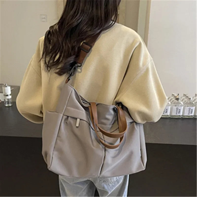 Grand Sac Cabas Nylon Femme – Tote Bag Stylish Bandoulière & Épaule | Voyage, Business, Fitness & Shopping | Léger & Résistant
