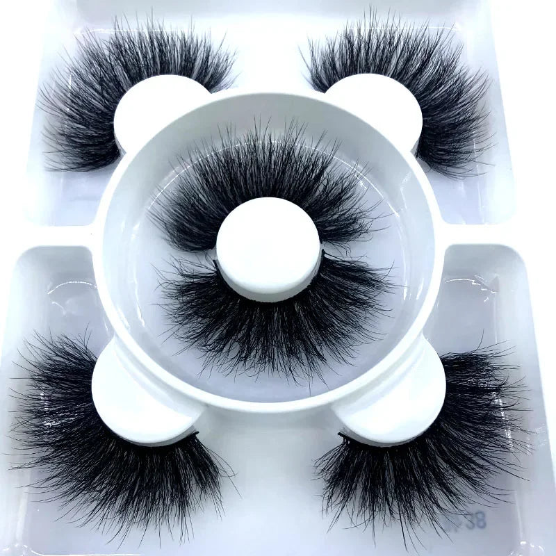 Faux Cils 3D Mink Naturels 2025 – Lot 3 Paires Longues | Extensions Cils Beauté