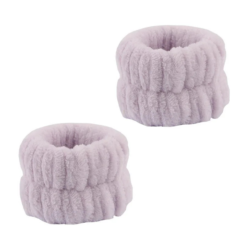 Set Bandeau & Bracelets Lavage Visage - Nœud Papillon Rose Spa