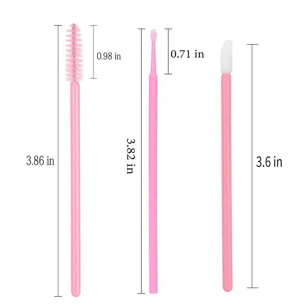 Lot 200 Brosses Jetables Maquillage – Mascara Wands, Lèvres & Microbrush | Applicateur Extension Cils & Sourcils